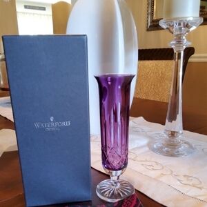 Waterford Vintage 60 Anniversary Lismore Amethyst Bud Vase New In Box.